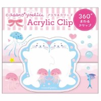 #クローズピン 事務小物 吉田麻乃アクリルクリップ  アザラシ KU16590