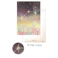 #クローズピン ポストカード 12星座ラインストーン付ポストカード  牡羊座 PC16603