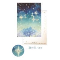 #クローズピン ポストカード 12星座ラインストーン付ポストカード  獅子座 PC16607
