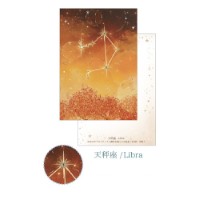 #クローズピン ポストカード 12星座ラインストーン付ポストカード  天秤座 PC16609
