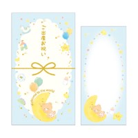 #クローズピン 祝儀用品 メロディ金封・出産祝  ブルー･くま KP16649
