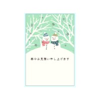 #クローズピン  私製寒中見舞ハガキ（３枚入）  雪だるま（縦） NP98087