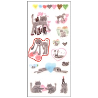 #奥山商会 シール uoucute･ラメ入 PET ネコハート 99-008