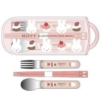 #スクエア(国内販売のみ）  ミッフィー ハンドル付トリオセット 食洗機対応 ピンク BW25-11