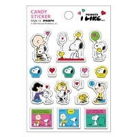 #スクエア(国内販売のみ） シール PEANUTS･キャンディシール S 白 PA26-13