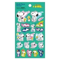 #スクエア(国内販売のみ） シール PEANUTS･マルチピースステッカー  緑 PA26-16