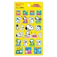 #スクエア(国内販売のみ） シール PEANUTS･マルチピースステッカー  黄 PA26-17