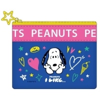 #スクエア(国内販売のみ） PEANUTS･クリアミニフラットポーチ  青 PA26-26