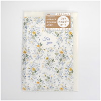 #フロンティア カード フォトフォルダカード  青と黄の小花 CD-400