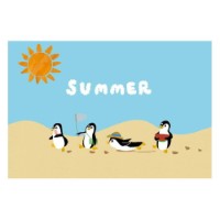 #フロンティア 暑中はがき 暑中はがき ペンギン行列   NPC-307