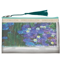 #スピーチバルーン フラットポーチ Pemi? ペミエv 205mmX140mm Monet-WaterLilies(W.1790) P-336-05