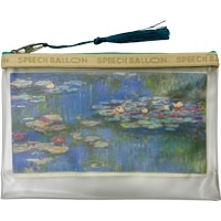 #スピーチバルーン フラットポーチ Pemi? ペミエv 205mmX140mm Monet-WaterLilies(W.1800) P-336-88