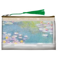 #スピーチバルーン フラットポーチ Pemi? ペミエv 205mmX140mm Monet-WaterLilies(W.1728) BE P-336-96