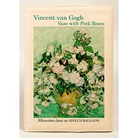 #スピーチバルーン 読書関連小物 ブックカバー 文庫サイズ Gogh-Vase･with･Pink･Roses B-516-41