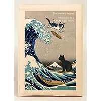 #スピーチバルーン 読書関連小物 ブックカバー･旅する猫 文庫サイズ かにゃがわ沖浪裏 B-525-04