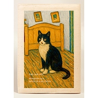 #スピーチバルーン 読書関連小物 ブックカバー･旅する猫 文庫サイズ ゴッホの部屋･マル君 B-525-10