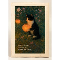 #スピーチバルーン 読書関連小物 ブックカバー･旅する猫 文庫サイズ ユリとランタン･マル君 B-525-13