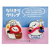 #パインブック 事務小物 2WAYクリアークリップ  マッチ売り･シマエナガ k602013