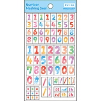 #パインブック シール 文字シール  数字・水彩 t508012