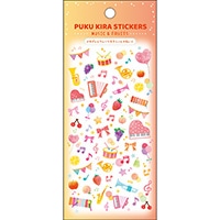#パインブック シール ぷくキラシール  楽器＆フルーツ t622014
