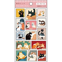 #パインブック シール スクエアシール･動物だらけ  ねこ t612011