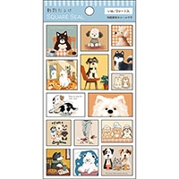 #パインブック シール スクエアシール･動物だらけ  いぬ t612012