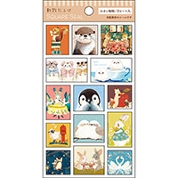 #パインブック シール スクエアシール･動物だらけ  小さい動物 t612013
