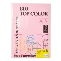 #伊東屋タイムバリュー プリンターペーパー バイオトップカラー A3 80G 100枚 A3 ピンク BT204