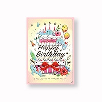 #クリエイトジー カード お誕生日カード小 青猫 ケーキ CGC1711  ケーキ CGC1711