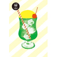 #古川紙工  レトロ印刷ポストカード  クリームソーダ HJ015