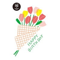 #古川紙工  レトロ印刷ポストカード  チューリップの花束 HJ018