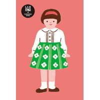 #古川紙工  レトロ印刷ポストカード  女の子 HJ036