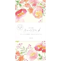 #古川紙工 レターセット 今日のお手紙 便箋4枚 縦封筒2枚入 赤やピンクのお花 LIK26