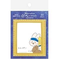#古川紙工 付箋 付箋 ＭｕｓｅｕｍＡｎｉｍａｌｓ 30枚綴り 真珠の耳飾りのウサ QF169