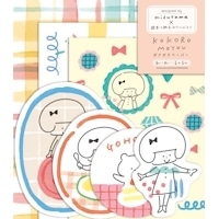#古川紙工(国内販売のみ） がさがさペーパー kokoromoyou 四角ペーパー6枚（3柄アソート）型抜きﾍﾟｰﾊﾟｰ8枚（4柄ｱｿｰﾄ） わいわいるんるん QD11