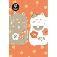 #古川紙工 ポストカード レトロ印刷ポストカード  福呼ぶまねきねこ HJ097
