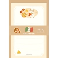 #古川紙工 レター ミニレターセット･イタリア  ピザにゃんこ LT742