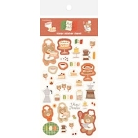#古川紙工 シール 透明シールシート･イタリア  デザートくま QS346