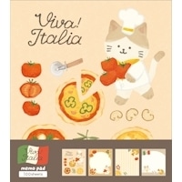 #古川紙工 メモ メモパッドパン･イタリア  ピザにゃんこ LM364