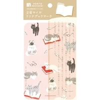 #古川紙工 読書関連小物 文庫クリアブックマーク 1枚入 本とねこ QE223