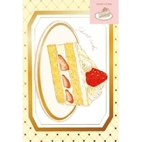 #古川紙工(国内販売のみ） カード 箔押しポストカード  ショートケーキ HJ114