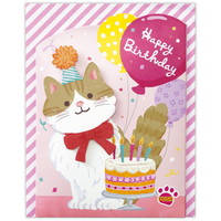 #日本ホールマーク オルゴールカード オルゴールカード　動く・ねこ 誕生日カード ねこ EAO-829-773