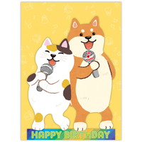 #日本ホールマーク オルゴールカード オルゴールカード　歌謡曲デュエット 誕生日カード いぬねこ EAO-829-827