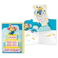 #日本ホールマーク(国内販売のみ） カード バースデーオルゴールカード ラメ加工,エンボス加工,ダイカット ミニオン 852443