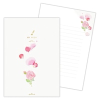 #日本ホールマーク(国内販売のみ） レター 便箋･MY･WISH 箔加工（表紙）,エンボス・ブロンズ加工 ローズ 854140