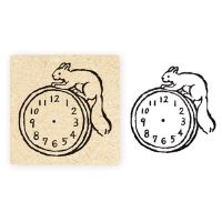 #表現社 スタンプ･浅野みどり  時計とリス 26-974