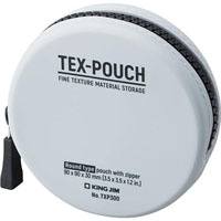 #キングジム ポーチ TEX-POUCH　ROUND ラウンド グレー TXP300ｸﾚ