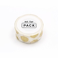 ※数量限定大特価50%割引_#カモ井 マスキングテープ mt for PACK ドット・金 25mm×15m  MTPACK06