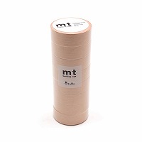 #カモ井 マスキングテープ mt 8P パステルキャロット 15mm×7m×8巻  MT08P485