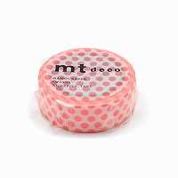 #カモ井 マスキングテープ mt 1P ドット・ショッキングレッド 15mm×7m  MT01D358R